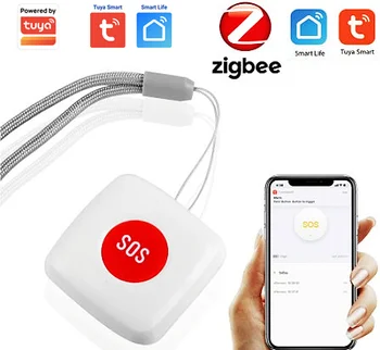Tuya Zigbee Botão de SOS Segurança Pessoal Premir o Botão SOS Anti Perdido Sensor de Alarme Idoso Para Botão de Pânico Alarme Inteligente Aplicativo Vida