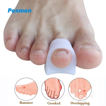 Pexmen 2Pcs/Par Gel Macio do Dedo Grande do pé Separador para a Sobreposição de Dedos Joanetes Dedo Grande Alinhamento Corrector e Espaçador Protetor de Pé