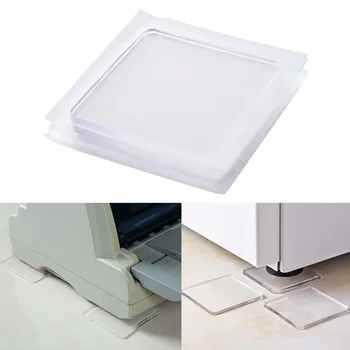 4pcs/set Pad Não-tóxico Máquina de Lavar roupa Anti Vibração Almofada Non-Slip de Silicone Transparente Tapete de Absorção de Choque Portátil