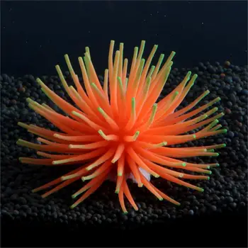 1 pcs Decoração do Aquário do Aquário do Ornamento Luminosa Imitado Anêmona-do-Mar Simulado Ouriço-do-Mar de Coral, Fornecimento de Artigos