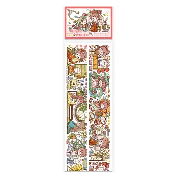 Longa Etiqueta de Fita Bonito da Menina dos desenhos animados do Coração Estilo de Recados de Alto Valor de Face de Decoração barata kawaii adesivos de papelaria