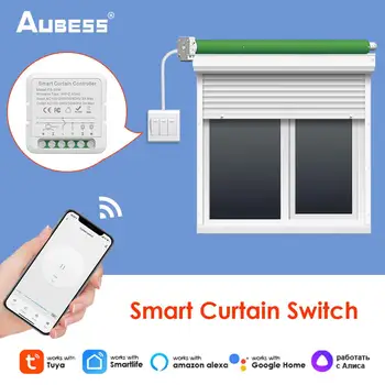 Aubess Tuya Wi-Fi Smart Vida Inteligente Cortina Interruptor Para Persiana Cego Motor Do Obturador De Rolamento Portas Amazon Alexa Inicial Do Google