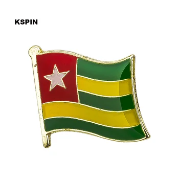 10pcs um monte Togo Bandeira Alfinetes de Lapela Emblemas Em Um Pin Broche de Jóias Rozetten Papier 10pcs KS-0051