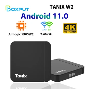 Smart Caixa de TV Android 11 Tanix W2 Amlogic S905W2 Android 11.0 Media Player H. 265 AV1 Dual wi-Fi HDR 10+ 4GB32GB Set-Top Box 2G16G