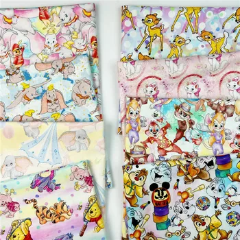 venda Disney Tinker Bell Dumbo Dalmatas Bruxa tecido de Algodão Tecidos de Retalhos Têxteis Tissu Casa, Roupas Costurar Material do Vestido