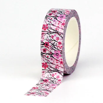 2023 NOVO 1PC 10M Decorativos Sakura Washi Tape para Scrapbooking Planejador Adesiva Fita Adesiva Bonito Papeleria