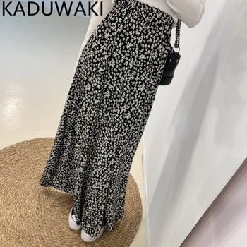 Elegante Elástico De Cintura Alta Floral Da Saia De Mulheres Primavera Verão 2023 A Nova Safra Casual Faldas Mujer Coreano Chic De Moda Doce Jupe