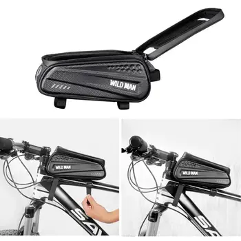 Saco de bicicleta Caso de Telefone Touchscreen Bag duplo Frontal Moldura Superior do Tubo de Ciclismo Saco Impermeável 6.5 no MTB Pacote de Acessórios de Moto