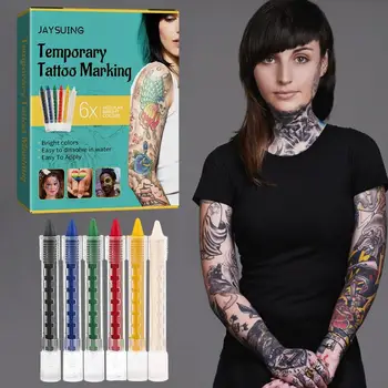 Multi Cores da Tatuagem da Arte Corporal Canetas 6 Peça à Prova de Água, Não-irritante Tatuagem Temporária Marcadores Momentânea Tatuagem Brinquedos
