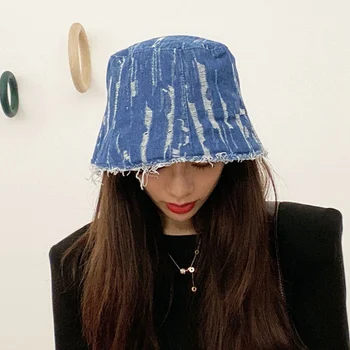 Buraco de Topo Plano a coleção Primavera / Verão Fisherman'S Hat Versão coreana Personalidade da Menina Hip Hop Cor Sólida Bacia Cap Mulheres de Chapéu