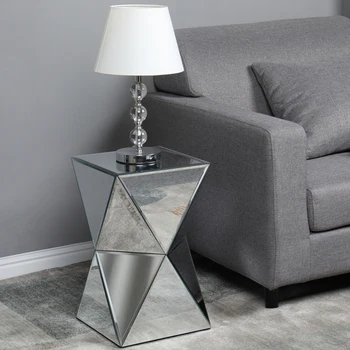 Espelho moderno irregular mesa de cabeceira simples e elegante mesa de Cabeceira em MDF espelho de vidro da mobília do quarto