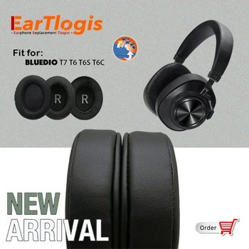 EarTlogis Substituição de Almofadas para Bluedio T7 T6 T6S T6C Fones de ouvido Engrossar Almofadas de Espuma de Memória Oval Fone de ouvido Earmuff Protecções de