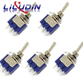 100Pcs Azul Mini MTS-102 3-Pin SPDT NA-NA 6A 125VAC Miniatura de Interruptores