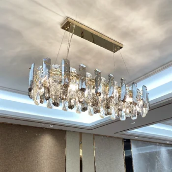 Luzes pingente Moderno lustre de cristal sala de estar contratado atmosfera de sala de jantar de luxo geométrica de cristal decorativo