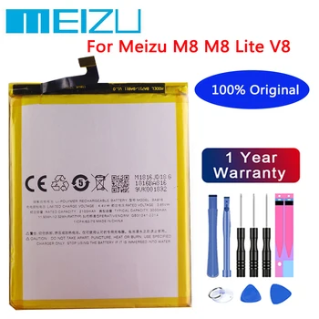 Meizu 100% Original Bateria BA816 Para Meizu M8 M8 Lite V8 3200mAh Telefone Móvel Bateria de Alta Qualidade Bateria + Ferramentas