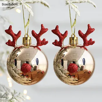 2pcs Elk Bolas de Natal Enfeites de Árvore de Natal Pendurando Bauble Pingente de Decorações de Natal para a Casa a Festa de Ano Novo 2023