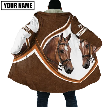 PLstar Cosmos Mens Capa Personalizada Nome de Cavalos 3D por Todo Impresso de Lã com Capuz do Manto Unissex Casual Grossa Quente Cabo casaco PF75