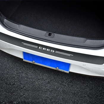 1pc Carro de Fibra de Carbono No porta-malas do Carro Adesivos para Kia CEED Carro automóvel