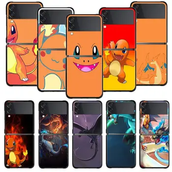Pokemon Bonito Charizard Para Samsung Galaxy Z Flip4 Flip3 5G Hard Case para Galaxy Z Flip 4 Z Telefone Flip Cover Shell Fundas Capa