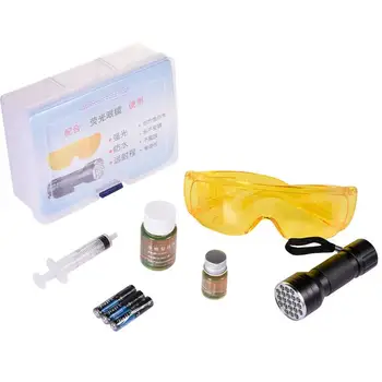 Detector de vazamento Kit Durável Multifuncional Automotivo Ar Condicionado Ferramentas de Reparação de LED Lanterna UV Óculos de Protecção Definido Quente