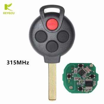 KEYECU Remoto Inteligente-chave 315MHz 7941 Chip 4Button para a MERCEDES BENZ, Smart Fortwo 2005-2015 FCC ID: KR55WK45144