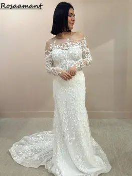 Boêmio Querida 3D Apliques de Laço da Sereia Vestidos de Noiva Com Jaqueta País Boho Vestidos de Noiva