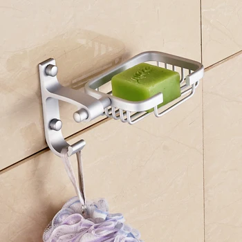 Espaço de alumínio Fosco porta sabonete acessórios de casa de banho cesta de sabão titular do sabão do banheiro rack de parede de porta sabonete sabonete