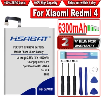 HSABAT 100% Novo 6300mAh BN42 Bateria Para Xiaomi Redmi 4 Bateria para Xiao mi Hongmi 4 2G de RAM 16G ROM Edição