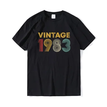 Unisex Aniversário de 40 anos Presente Vintage 1983 Homens de Luxo De 40 Anos de Idade Homens de Roupas Tee Streetwear Novidade as Mulheres Casual Harajuku