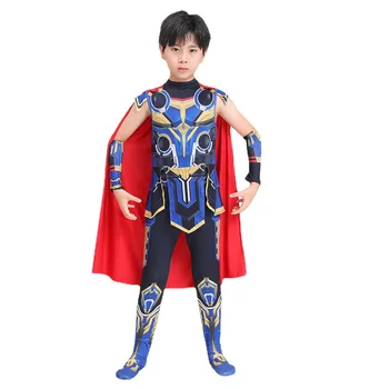 Halloween Herói de Trajes Cosplay para Crianças Meninos Desempenho Escolar Filme de Anime Cos Conjunto de Roupas com um Manto 95-155cm de Altura