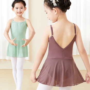 Meninas de Dança Vestido de Roupa de Camisole Desempenho Traje para Crianças Camisole Ballet Collant com Saia Trajes de Balé Bailarina
