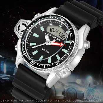 SANDA as melhores marcas de Moda de Luxo Homens do Relógio Impermeável LED Relógio Digital Desporto Relógios Mens Quartzo relógio de Pulso Relógio Masculino