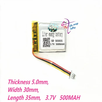 3 thread 503035 3,7 V 500mAh 503136 de Polímero de Lítio Recarregável LiPo Bateria Para Mp3 Mp4 PAD DVD DVR GPS DIY E-book bluetooth