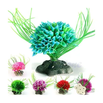 8cm -14cm Multicolor Artificial de Plantas de Aquário Grama Decoração para um Pequeno Tanque de Peixes de Plástico Plantas Ornamentos