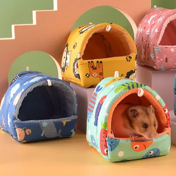 S-XL 9Styles do Luxuoso dos desenhos animados Hamster Casa Macio Esquilo, Coelho Rede cobaia Rat Chinchila Ouriços Pequeno animal de Estimação Sono Ninho