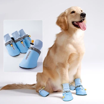 4pcs/set Cão Sapatos inglês Impresso Outwear Botas Ajustável Clássico Respirável Quatro Temporadas Grande Tamanho do seu animal de Estimação Cachorro Botas