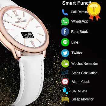2018 mulher, esposa de dom Novos produtos Desportivos de luxo aço inoxidável Bluetooth Smart Relógio Smartwatch com o Pedômetro mensagem de lembrete