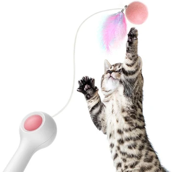 Novo gravidade automáticas telescópicas engraçado gato vara brinquedo do gato gato auto oi pena de fadas vara produtos para gatos