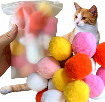 Macio Pom Pom Bolas para Gatinhos - Brinquedo de Pelúcia Bolas para o Gatinho de Formação e Jogar - Pet Produtos para Gatos
