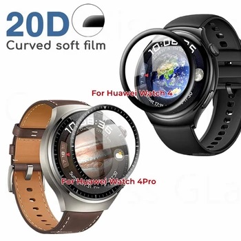 1-2PCS Vidro Macio para Huawei relógio de 4 Pro Curva Protetor de Tela Cheio de Capa Película Protetora Smart Watch Acessórios