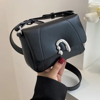 As Mulheres de luxo da Marca de Bloqueio de Couro PU Saco Crossbody Casual Pequena Aba Messenger Bag para Versátil da Moda
