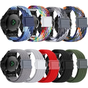 22 26mm Quickfit Inteligente pulseiras de Relógio Para o Garmin Fenix 7 7X 6 6X Pro 5X 5 Plus 3H 935 945 Trançada de Nylon Banda de Silicone Pulseiras
