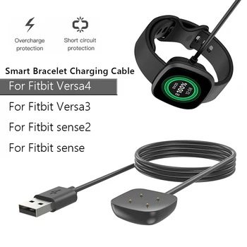 1/2pcs Cabo de Carregamento para o Fitbit Versa 4/3 / Fitbit Sentido 2/1 Substituição de 50 a 100cm USB Carregador Magnético Assistir Acessórios