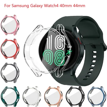 Caso protetor para Samsung Galaxy Watch 4 40mm 44mm TPU Macio da Tampa pára-choques Completo Protetor de Tela para o Galaxy Watch4 Acessórios