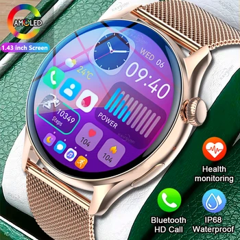 2023 Smart Assistir a Mulher do Homem Tela AMOLED Sempre Tempo de Exibição de Chamada Bluetooth IP68 Waterproof a Música de Ritmo Cardíaco Esporte smartwatch