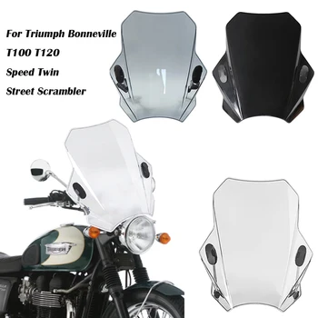 Pára-Brisas Da Motocicleta Tampa De Vidro Tela Defletor Para Triumph Bonneville T100 T120 Velocidade Twin Rua Scrambler 2022 2021