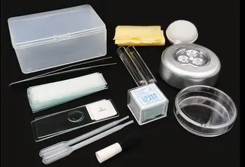 a preparação da amostra acessórios conta-gotas tampa deslizante da placa de Petri pinças, tubos de ensaio