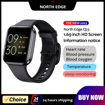 BORDA NORTE Smart Watch Homens Respiração de exibição de tela Cheia Tela de Toque do Esporte Relógio de Fitness IP67 Impermeável Bluetooth Para Android IOS
