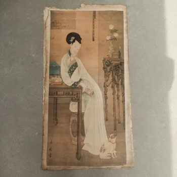 Velho chinês de Deslocamento Lengmei pintura de senhoras Pintura, Papel de Arroz Pintura