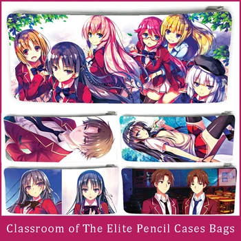 21 cm X 9 cm de sala de Aula da Elite Casos de Lápis Bolsas de Estudante de Moda Personagem de Anime de Grande Capacidade de Armazenamento de materiais Escolares